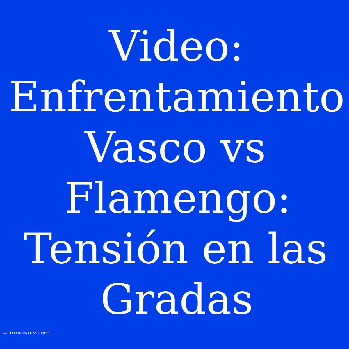 Video: Enfrentamiento Vasco Vs Flamengo: Tensión En Las Gradas