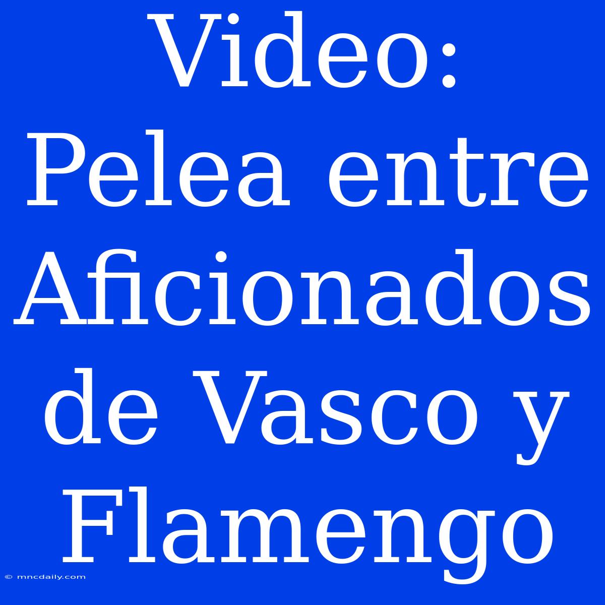 Video: Pelea Entre Aficionados De Vasco Y Flamengo