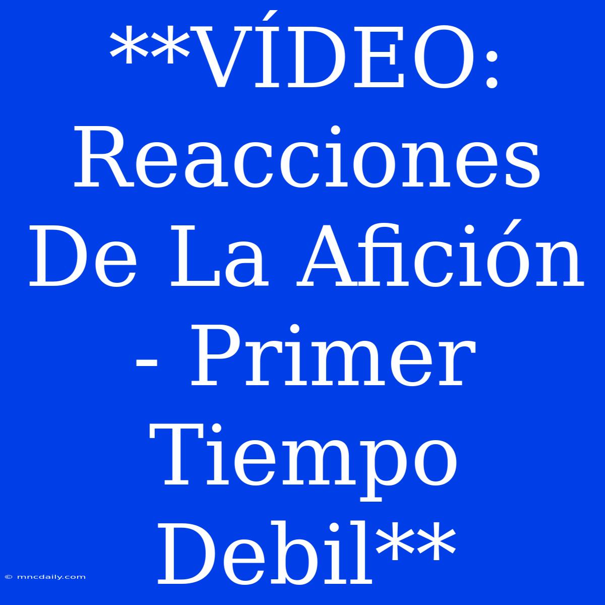 **VÍDEO: Reacciones De La Afición - Primer Tiempo Debil**