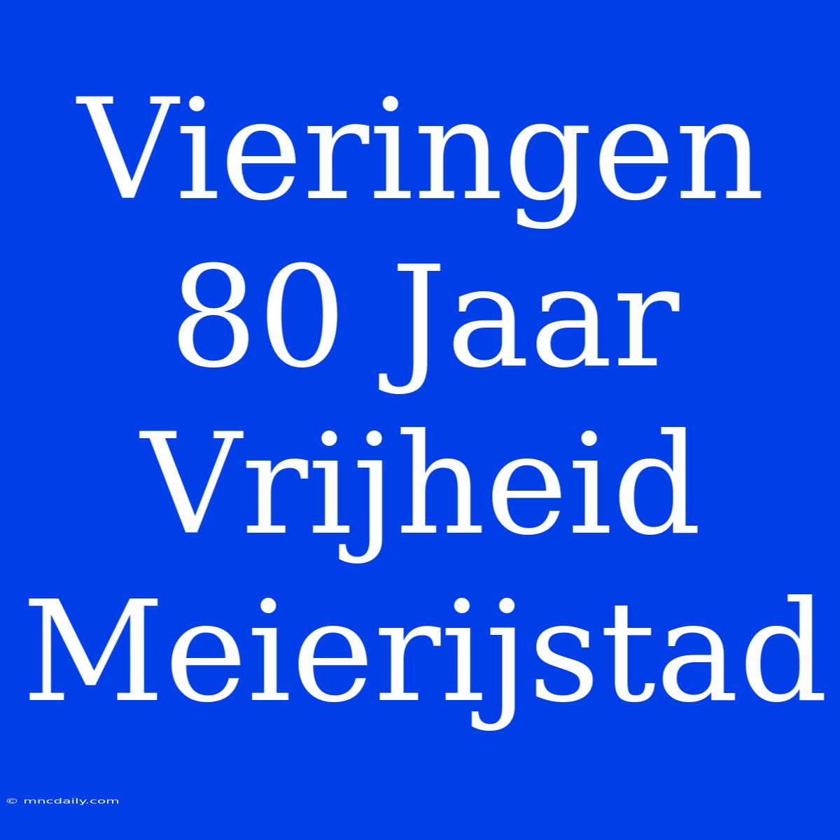 Vieringen 80 Jaar Vrijheid Meierijstad