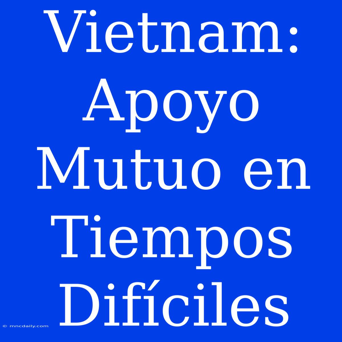 Vietnam: Apoyo Mutuo En Tiempos Difíciles