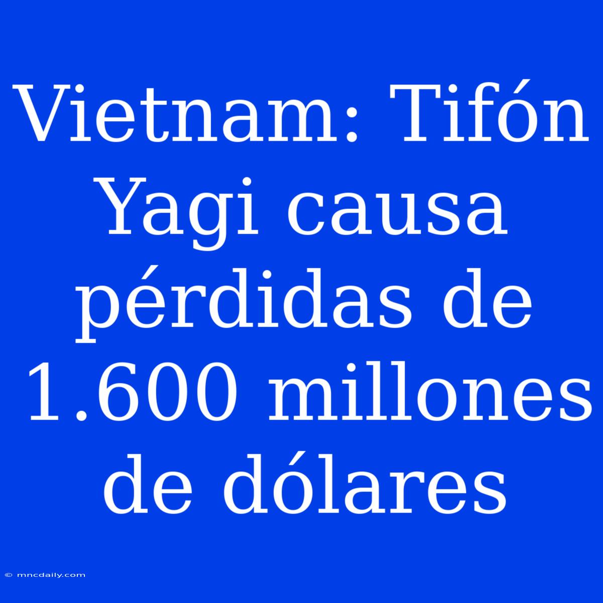 Vietnam: Tifón Yagi Causa Pérdidas De 1.600 Millones De Dólares