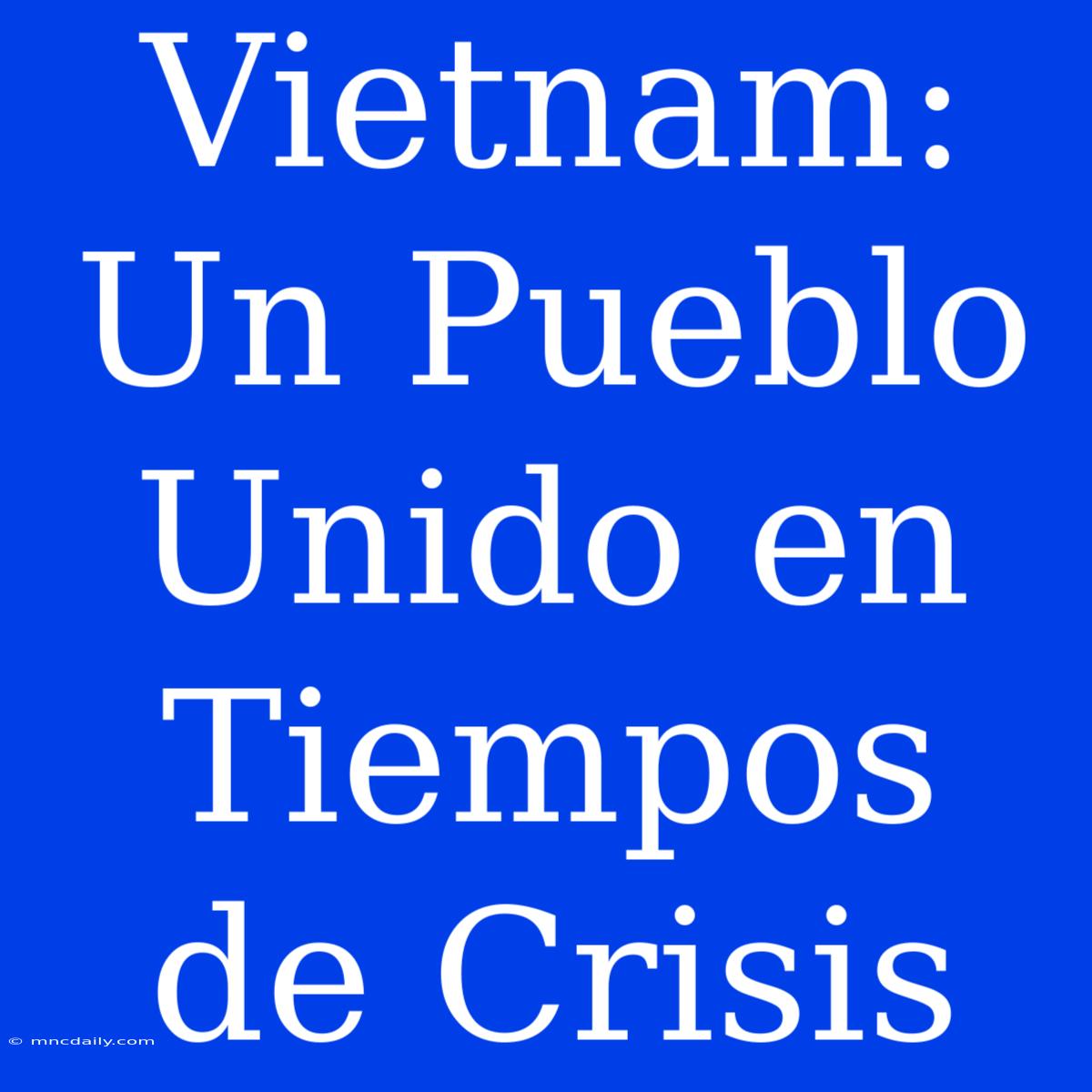 Vietnam: Un Pueblo Unido En Tiempos De Crisis 