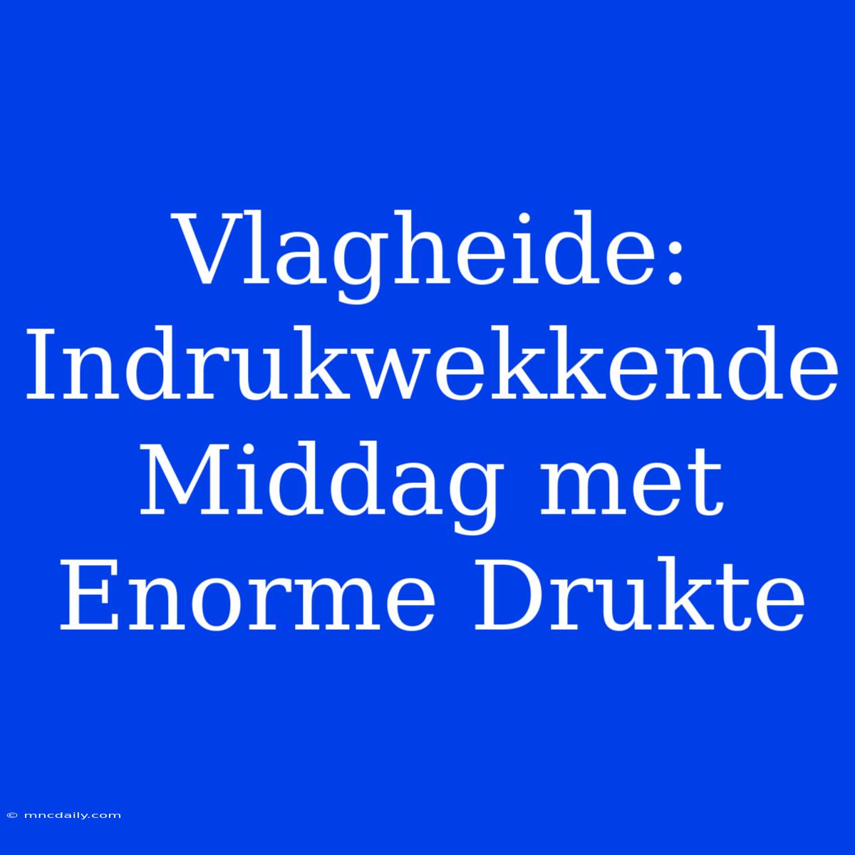 Vlagheide: Indrukwekkende Middag Met Enorme Drukte 