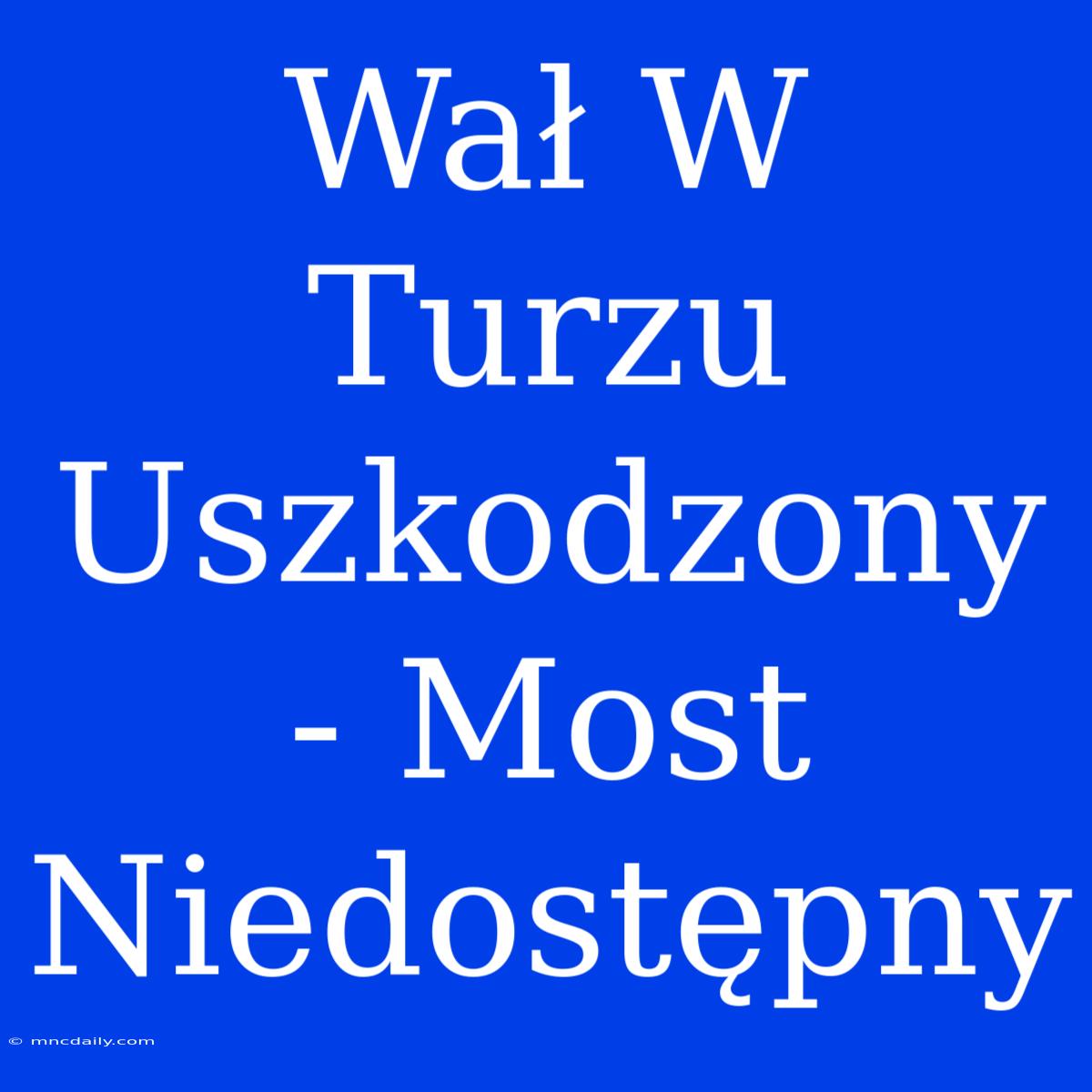 Wał W Turzu Uszkodzony - Most Niedostępny