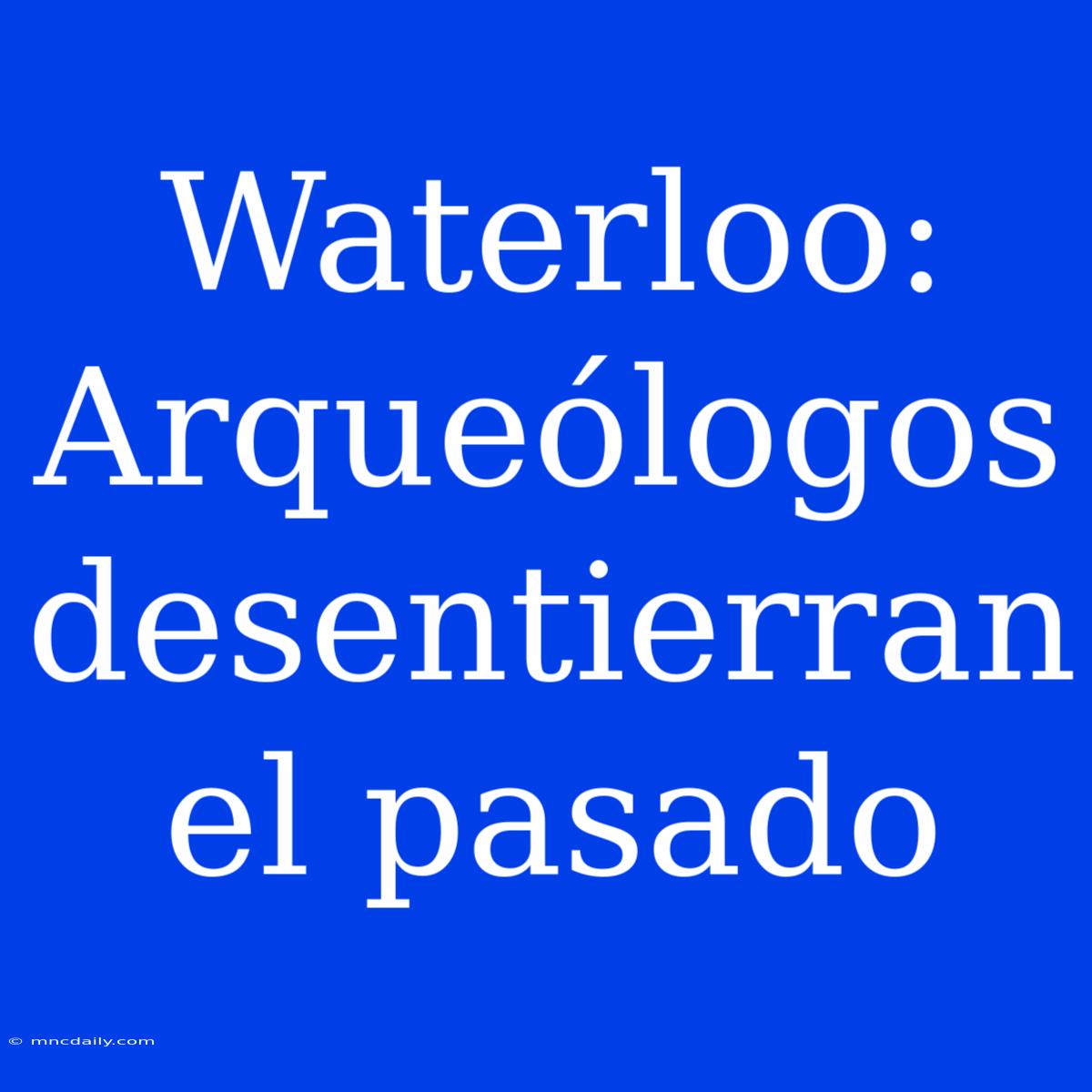 Waterloo: Arqueólogos Desentierran El Pasado