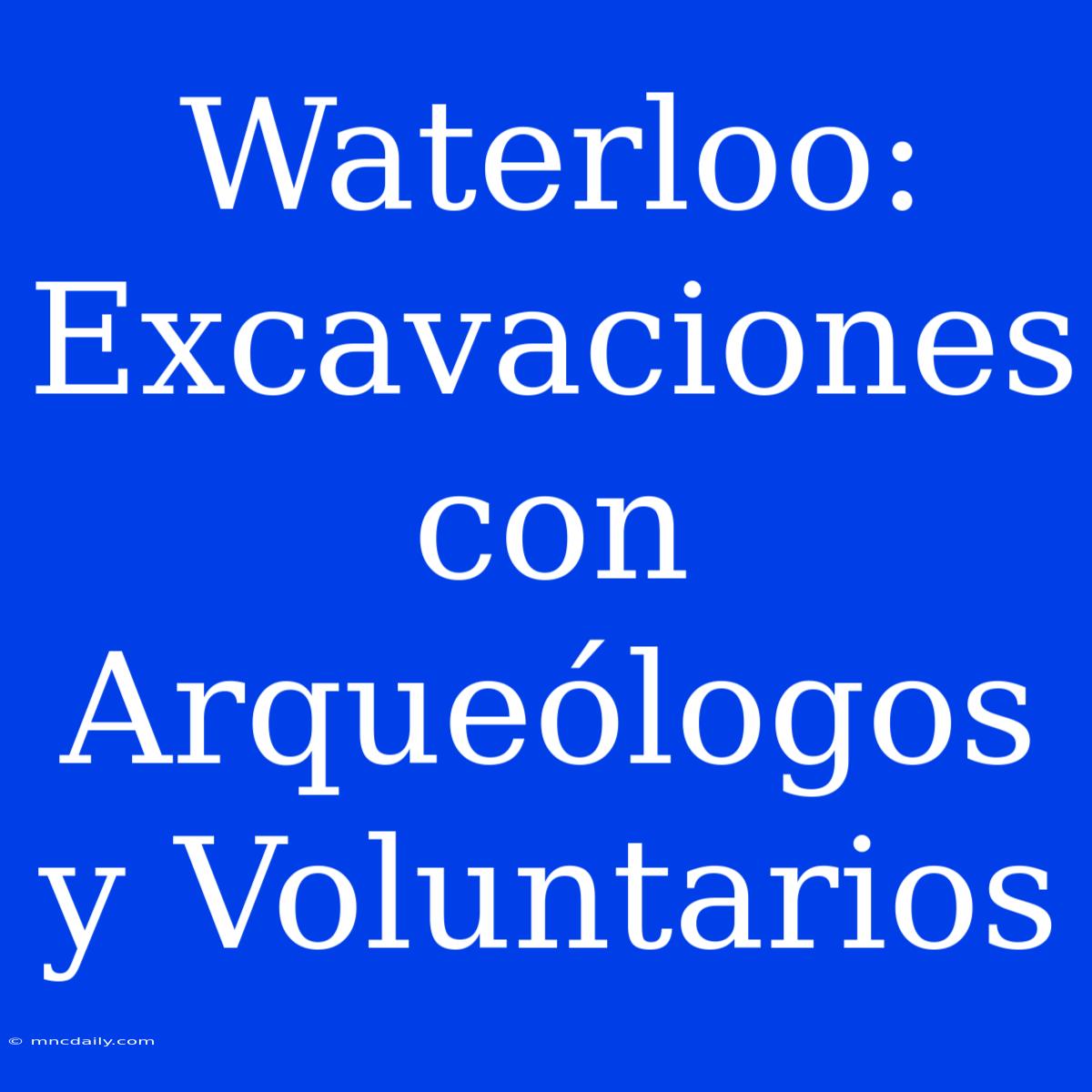 Waterloo: Excavaciones Con Arqueólogos Y Voluntarios 