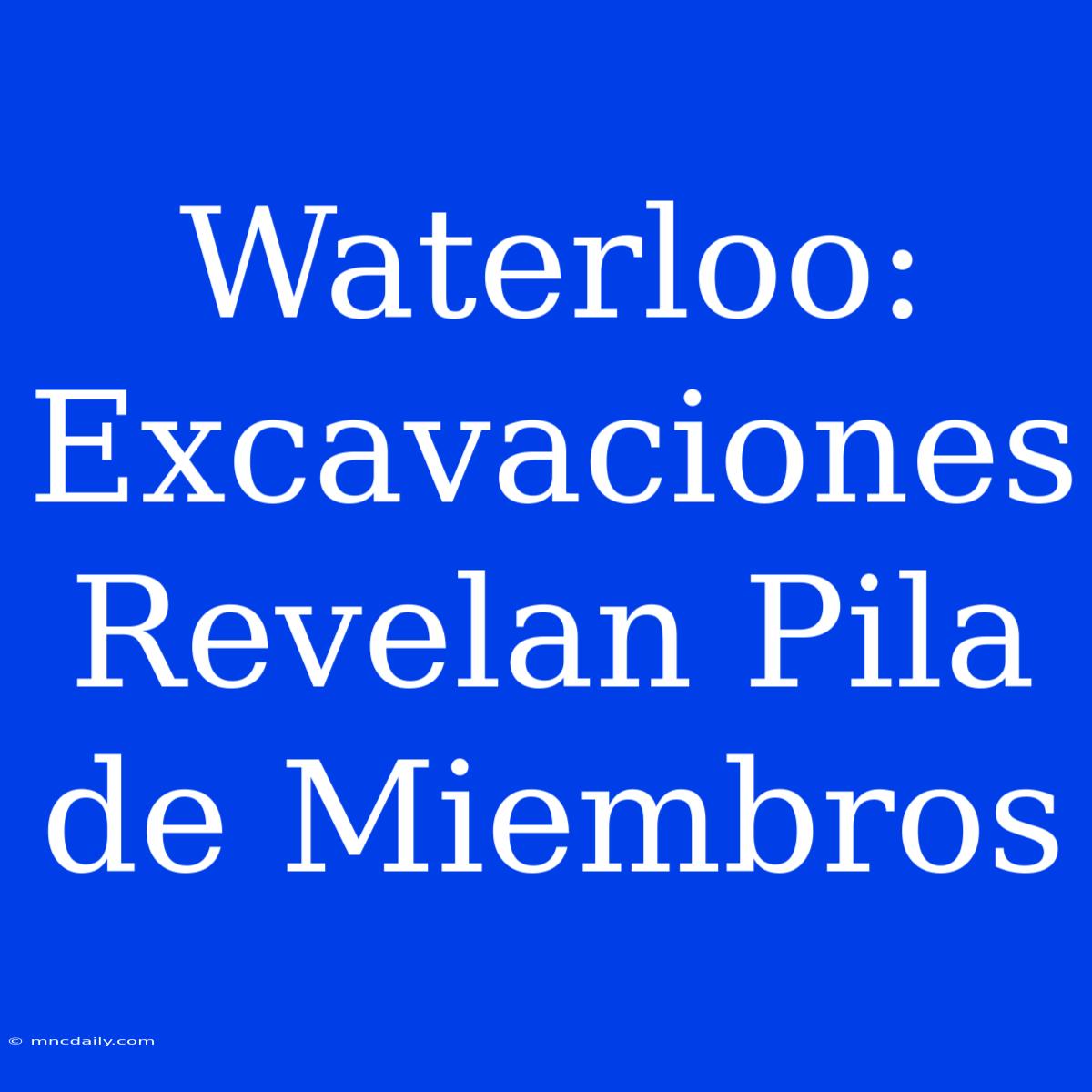 Waterloo: Excavaciones Revelan Pila De Miembros