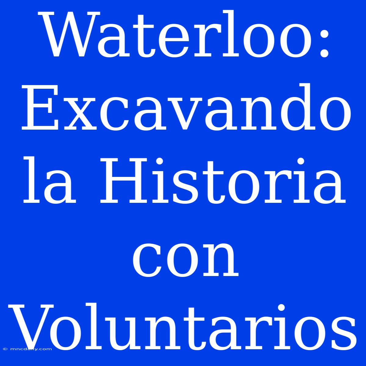 Waterloo: Excavando La Historia Con Voluntarios