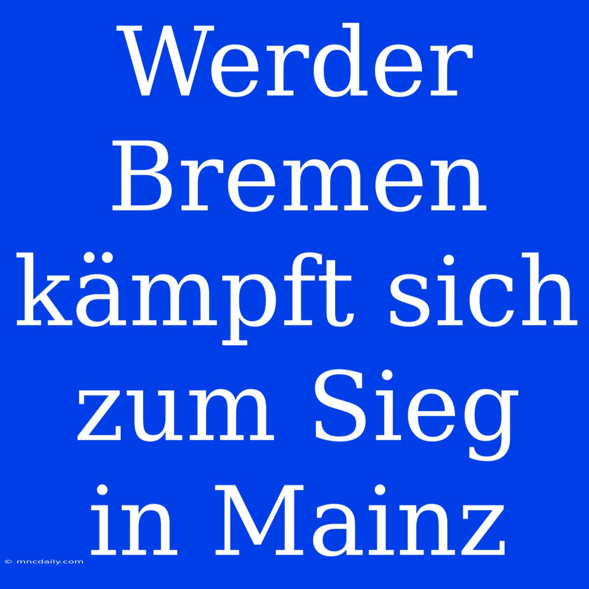 Werder Bremen Kämpft Sich Zum Sieg In Mainz