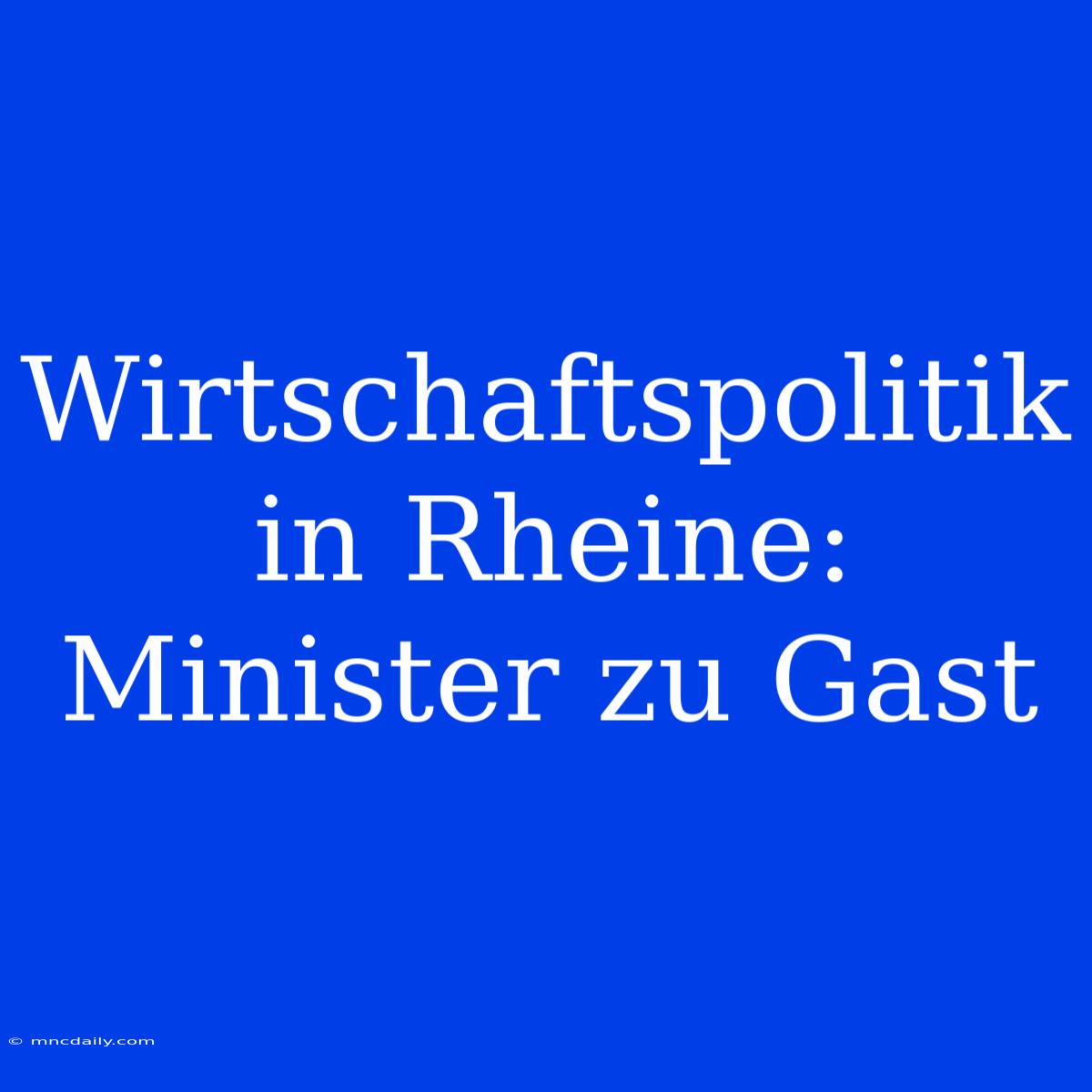 Wirtschaftspolitik In Rheine: Minister Zu Gast