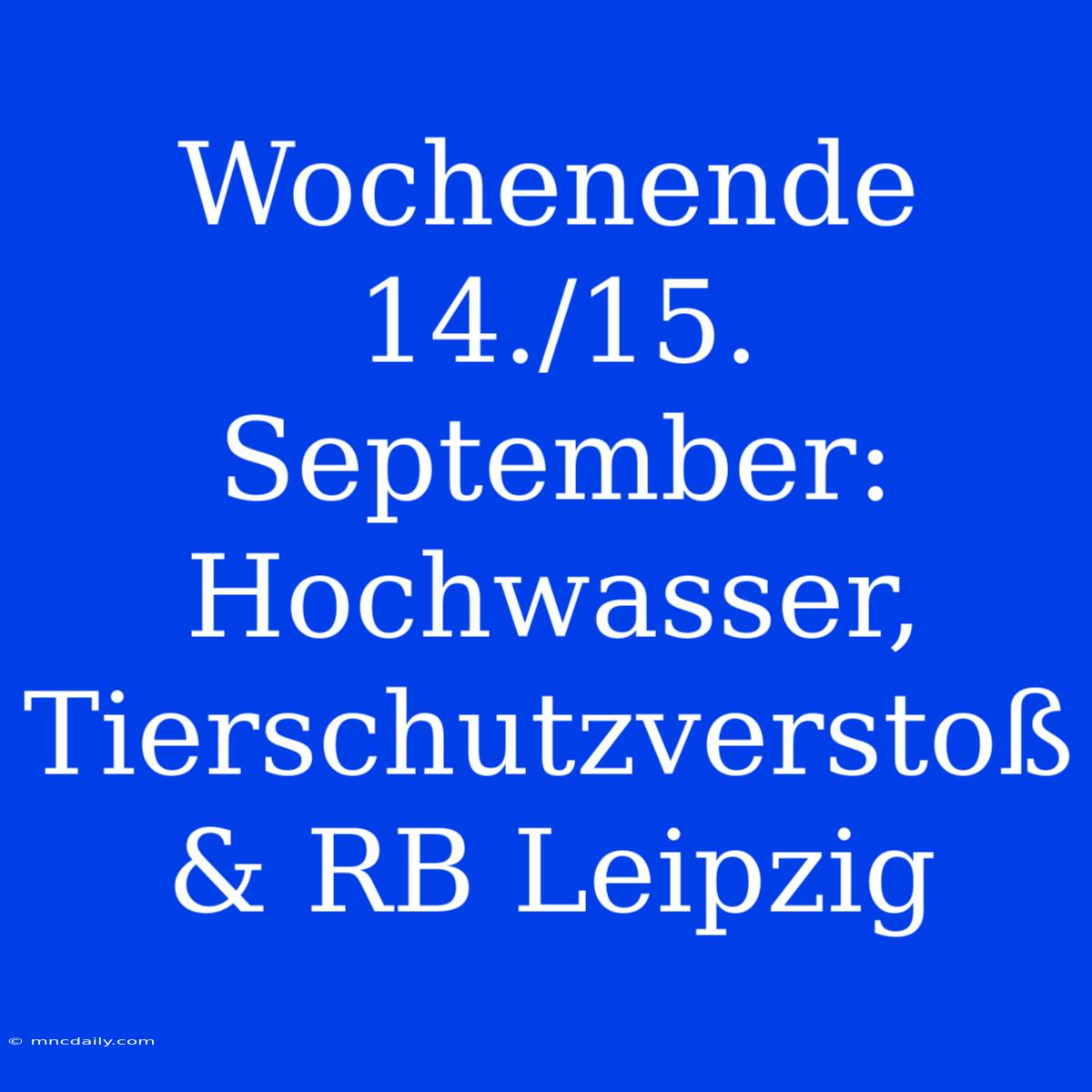 Wochenende 14./15. September: Hochwasser, Tierschutzverstoß & RB Leipzig