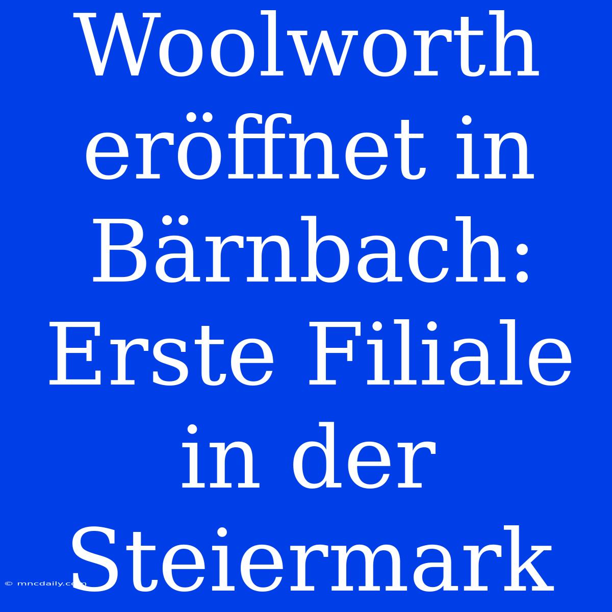 Woolworth Eröffnet In Bärnbach: Erste Filiale In Der Steiermark