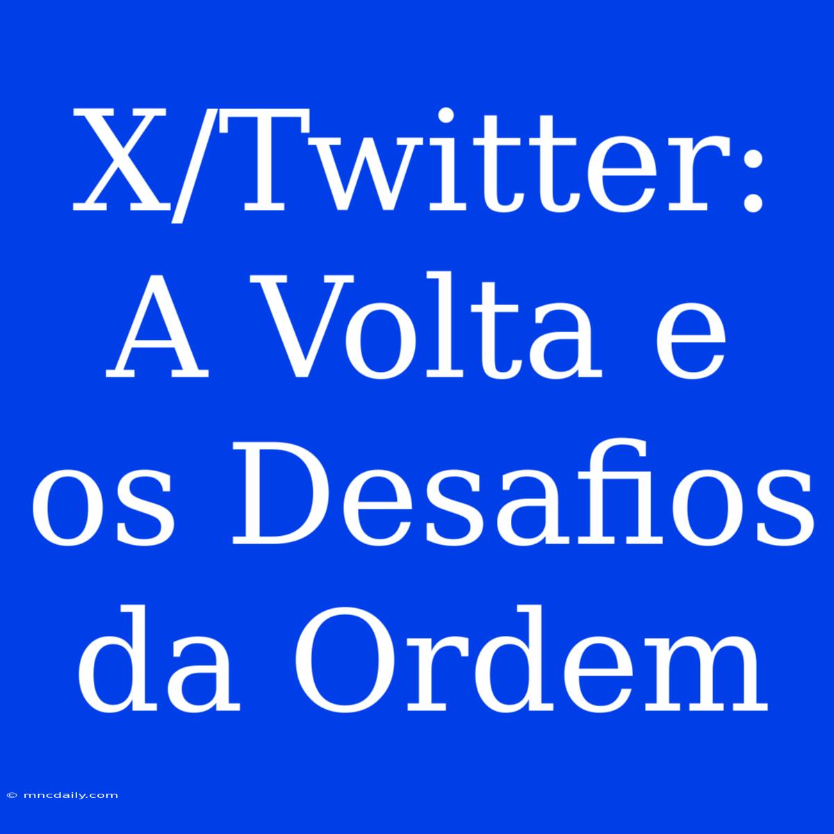 X/Twitter: A Volta E Os Desafios Da Ordem