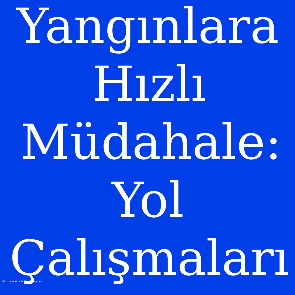 Yangınlara Hızlı Müdahale: Yol Çalışmaları