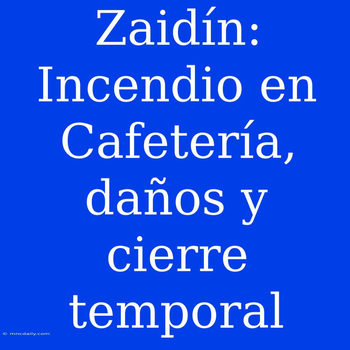 Zaidín: Incendio En Cafetería, Daños Y Cierre Temporal