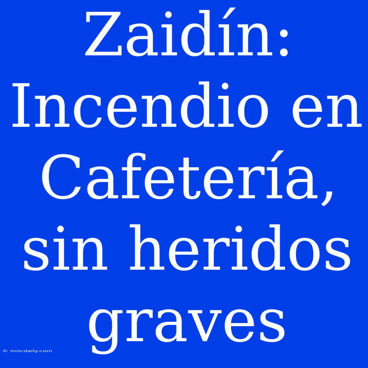 Zaidín: Incendio En Cafetería, Sin Heridos Graves