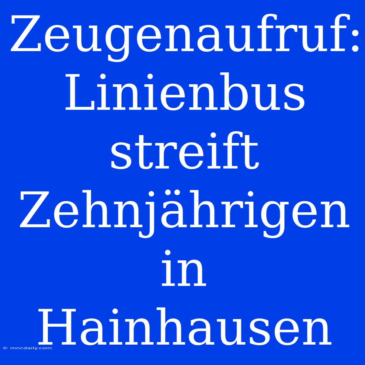 Zeugenaufruf: Linienbus Streift Zehnjährigen In Hainhausen