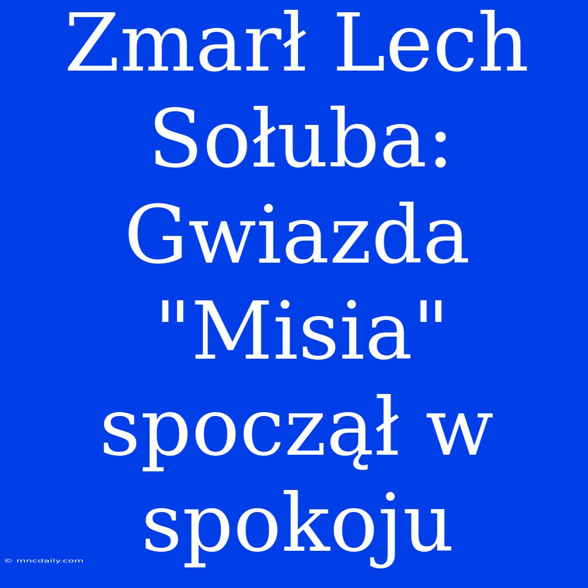 Zmarł Lech Sołuba: Gwiazda 